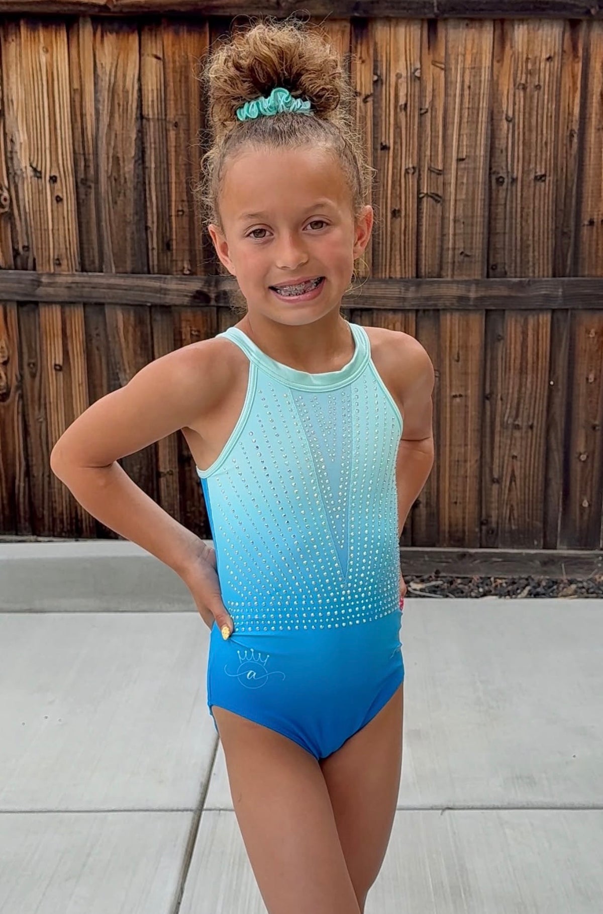 Darcy Cosmic Cyan Leotard - In Stock
