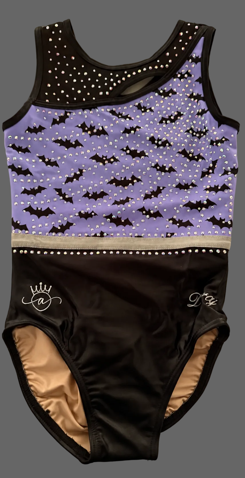 Darcy Lavender Fright Leotard with Black Bottom- IN STOCK