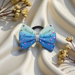 Gardenia Meadow Bow to match Darcy Cosmic Cyan